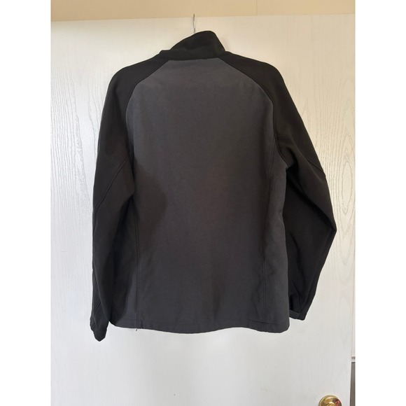 Kirkland Signature Mens Softshell Jacket Gray Black Full Zip Fleece Lined Large - Picture 2 of 3